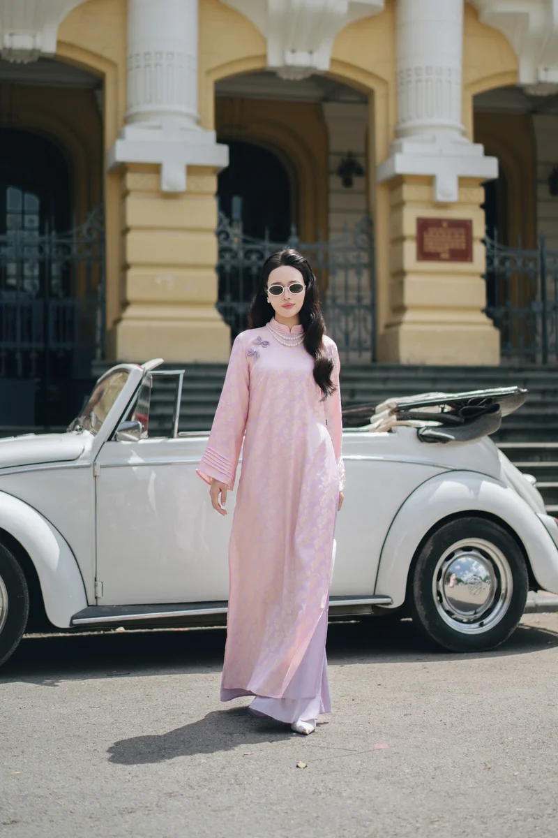 ảnh gái xinh mặc áo dài tết