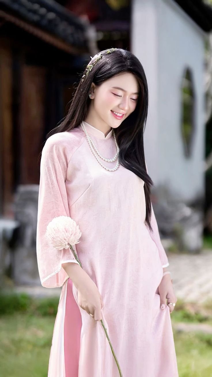 ảnh gái xinh mặc áo dài duyên