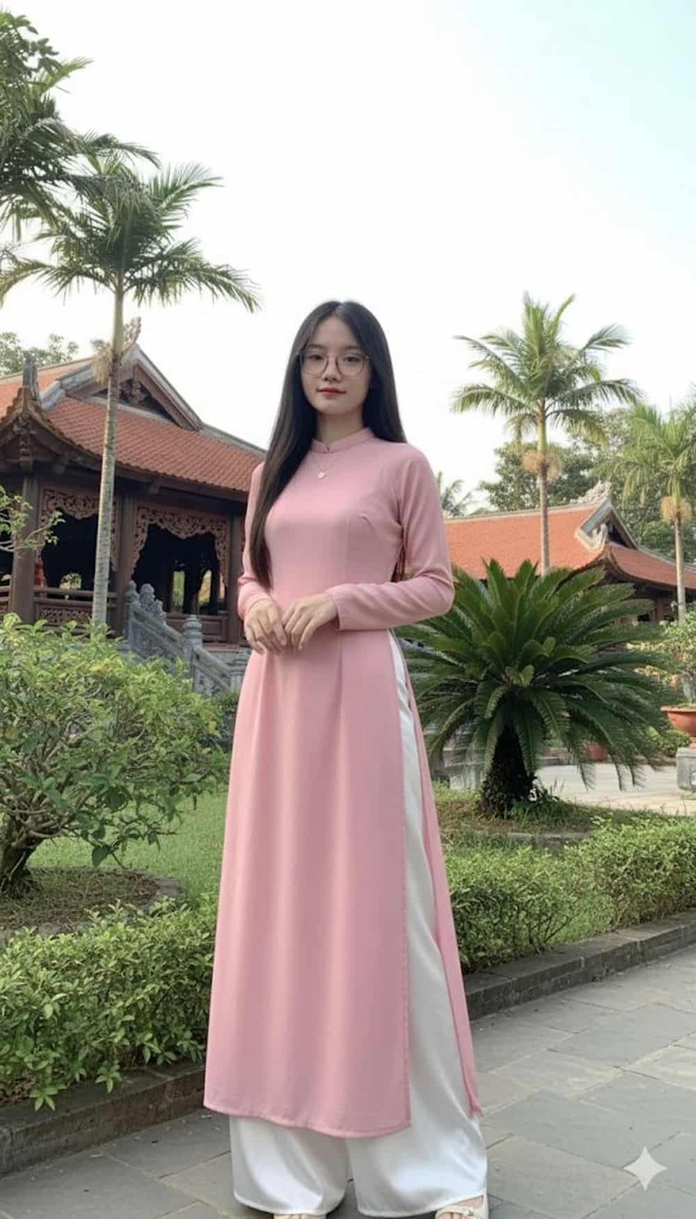 ảnh gái xinh mặc áo dài tươi