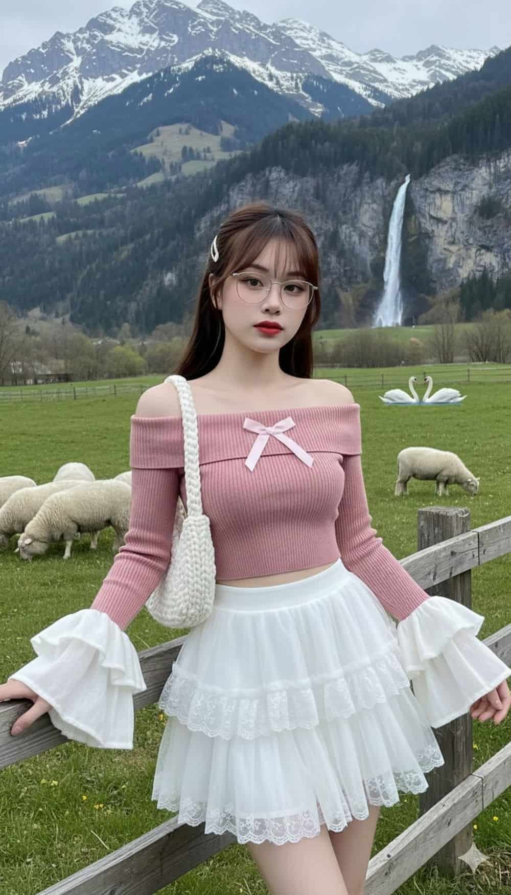 gái xinh mặc pinky dịu dàng