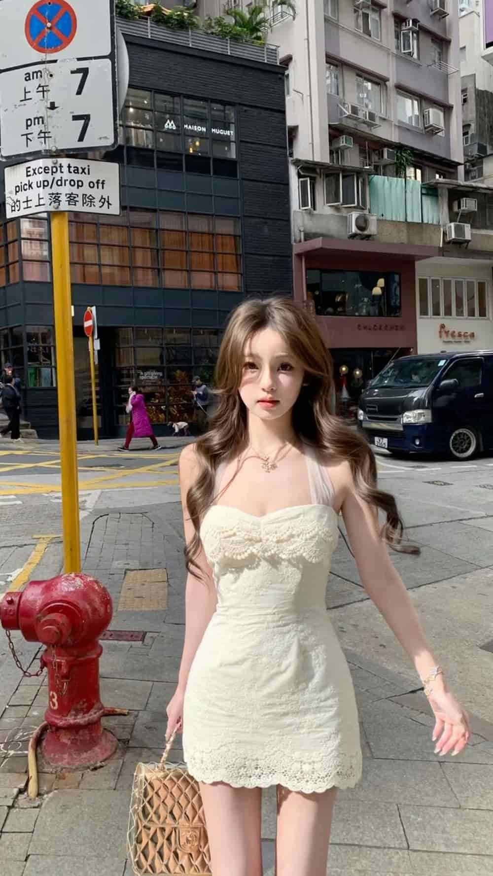 gái xinh mặc váy đáng yêu