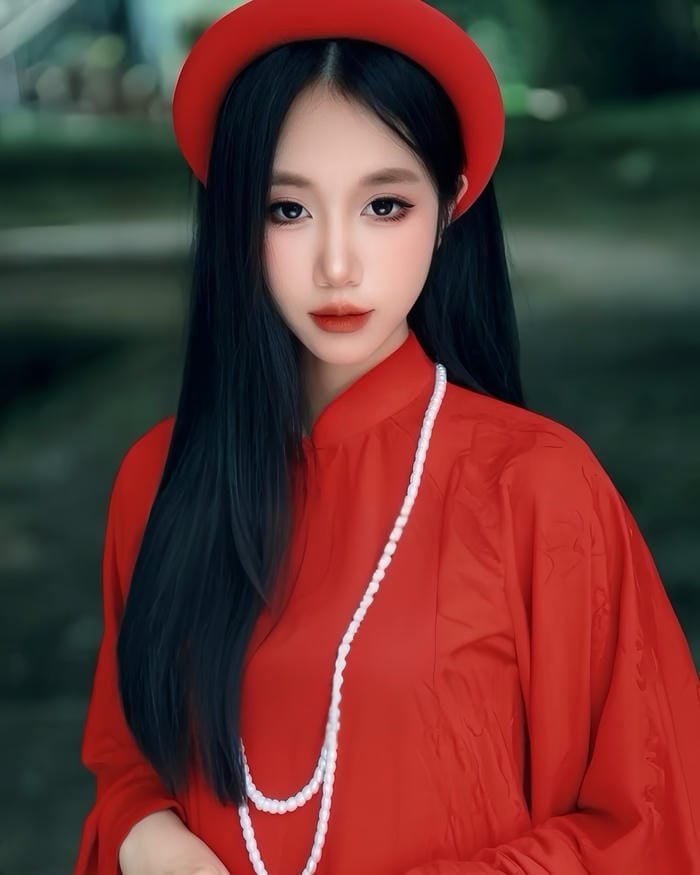 gái xinh áo dài tết bí ẩn