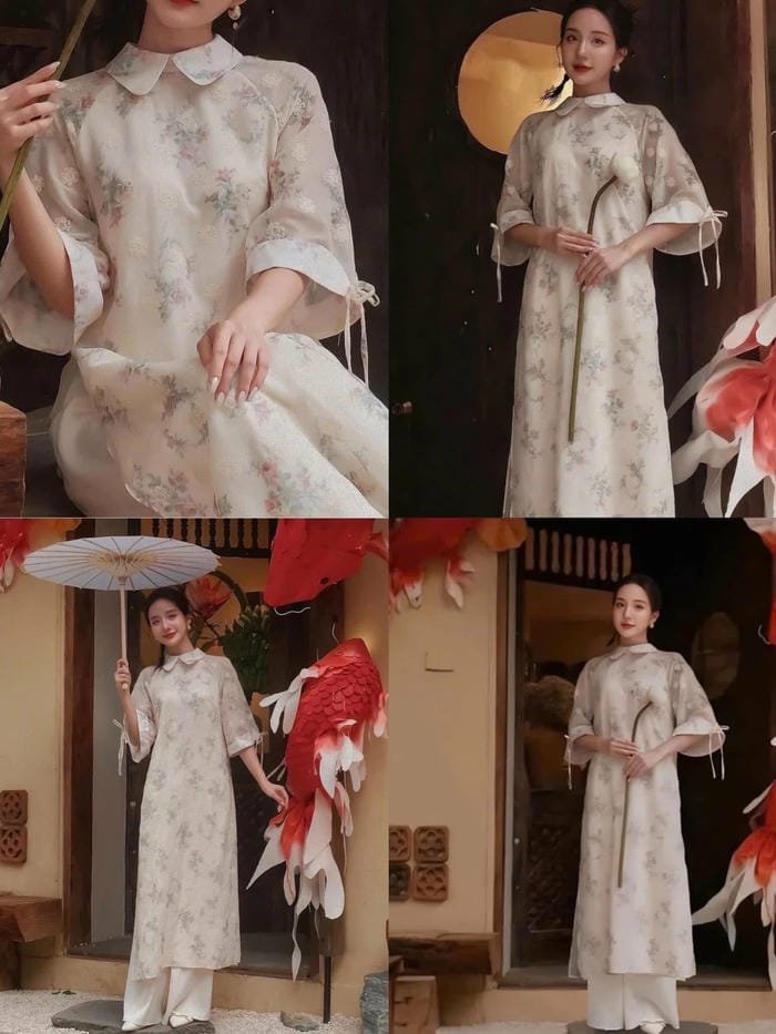 gái xinh áo dài tết cực chất