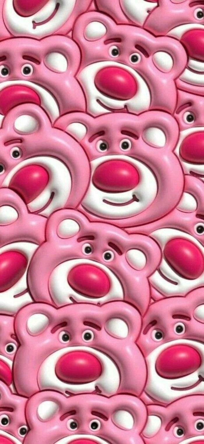 hình nền gấu dâu màu hồng