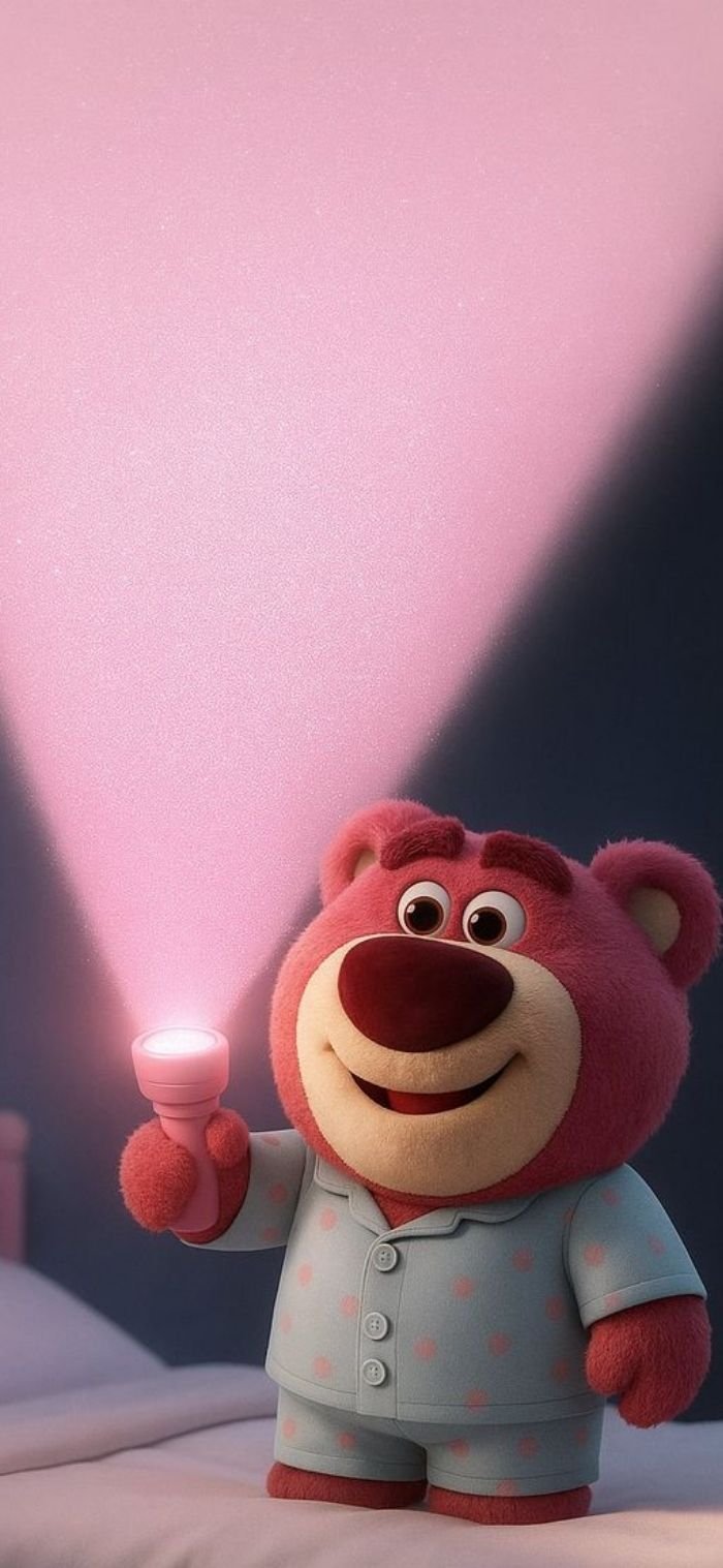 hình nền gấu dâu nền trắng