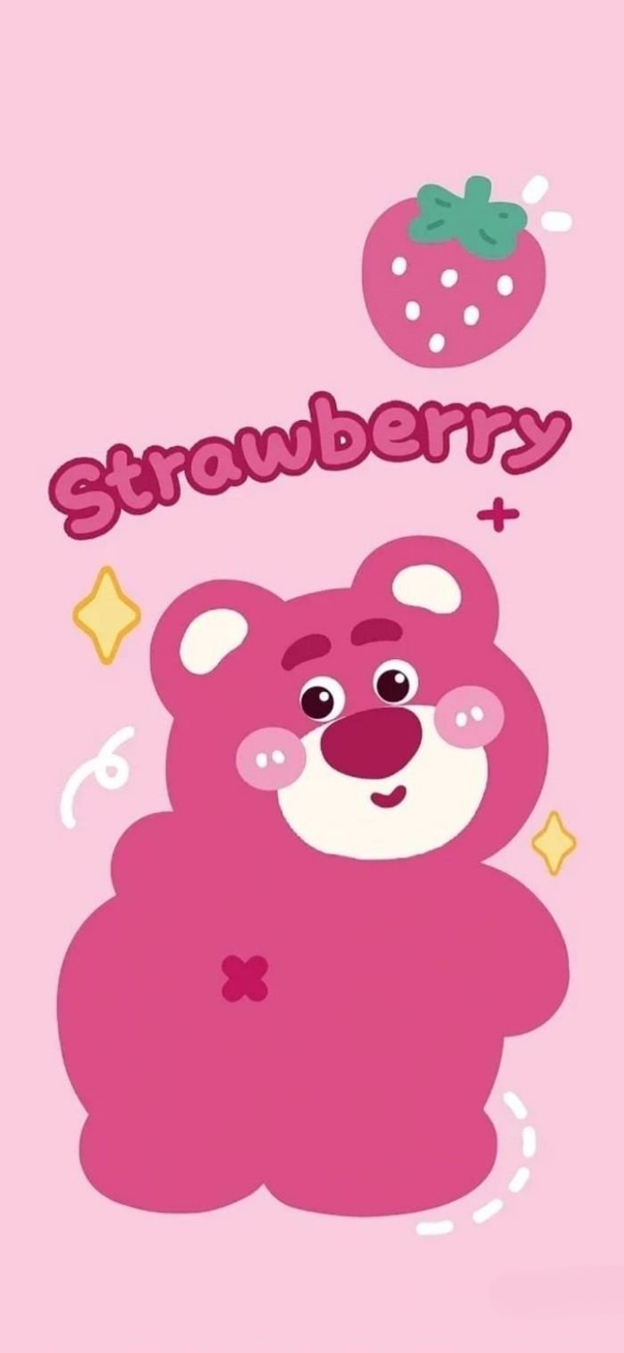 hình nền gấu dâu phong cách cute