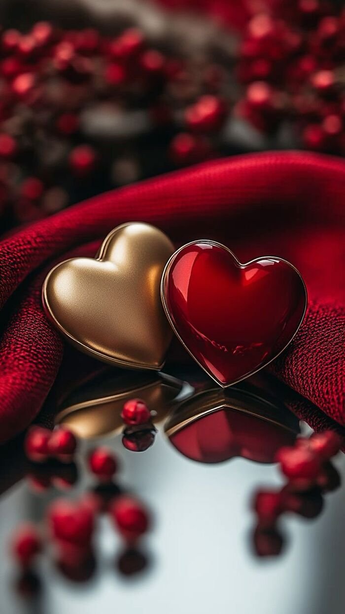 hình nền trái tim nghệ thuật nền đỏ