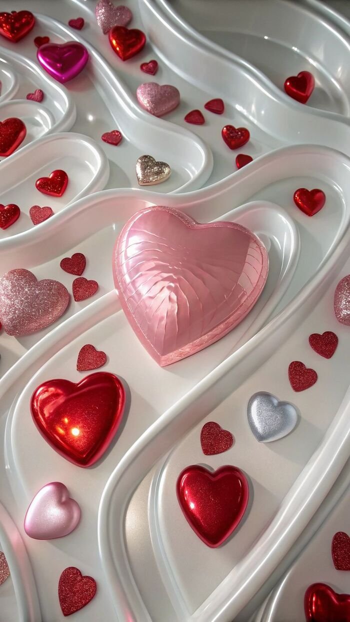 hình nền trái tim pastel