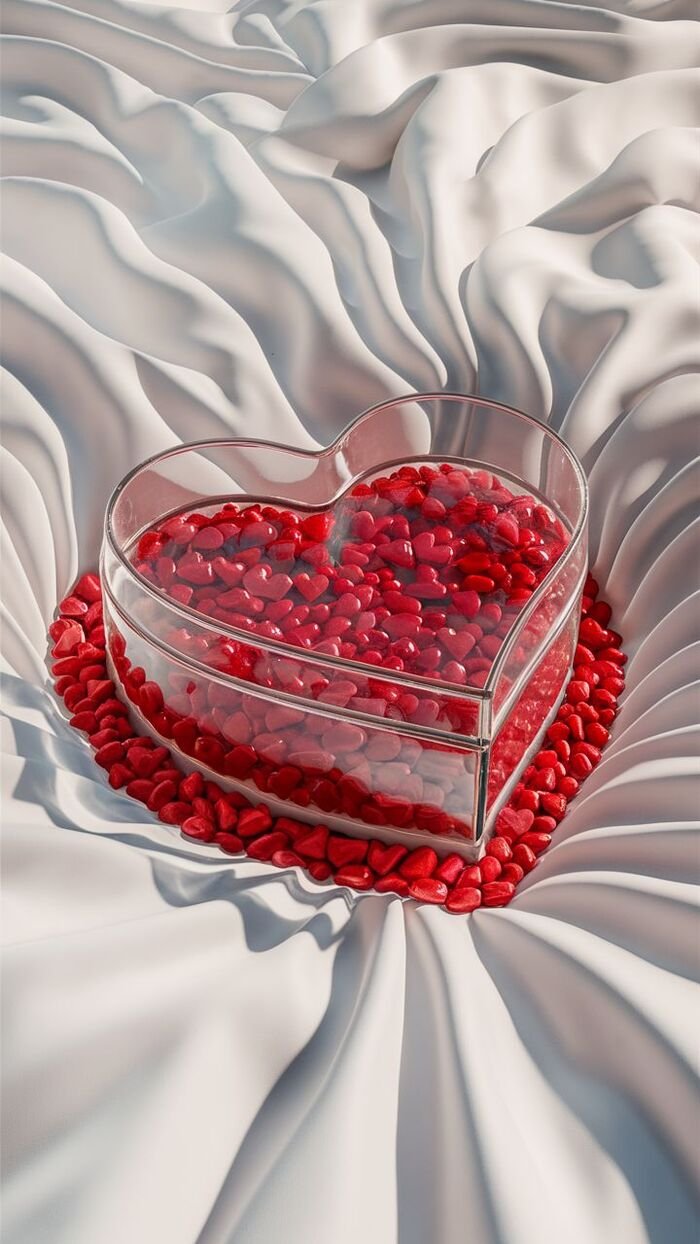 hình nền trái tim phong cách dễ thương mền trắng