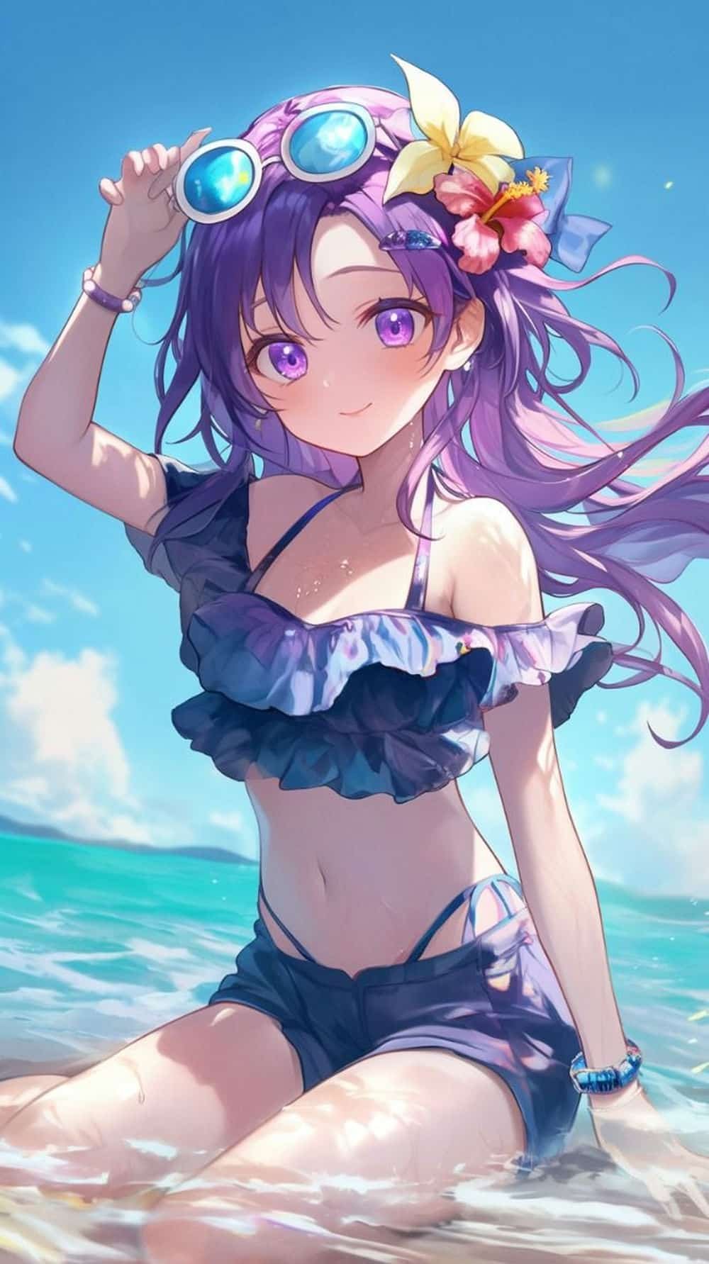 gái xinh anime mặc bikini cuốn