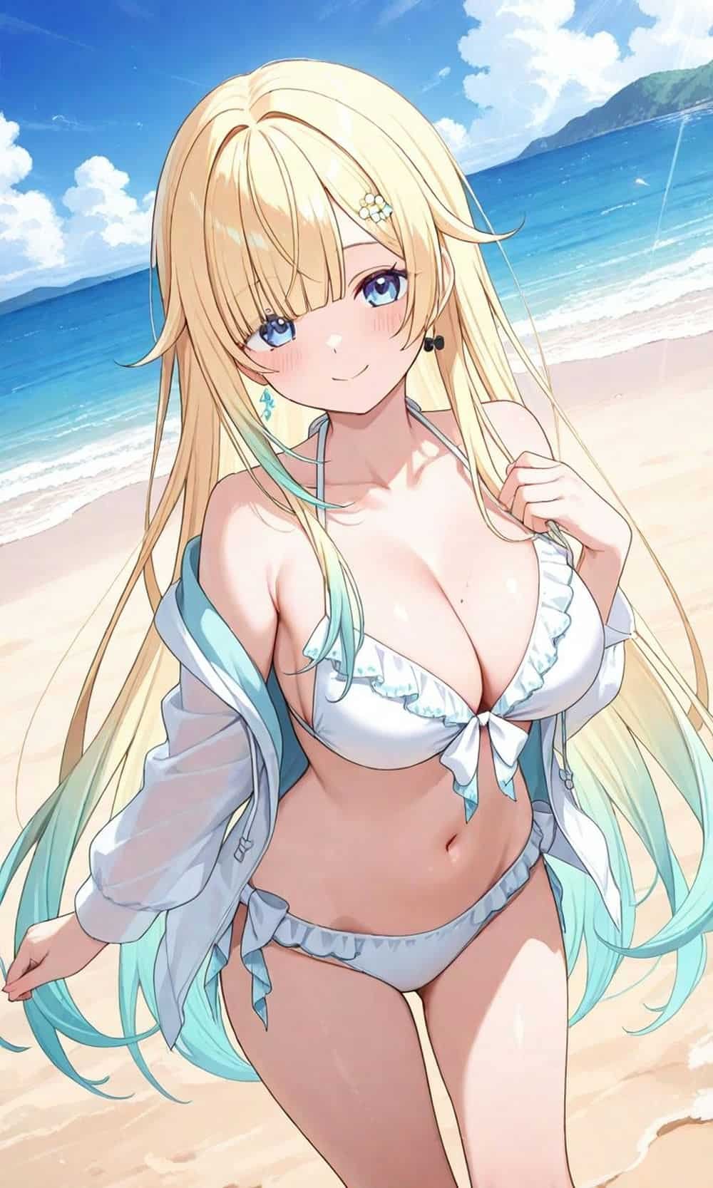 gái xinh anime mặc bikini dễ