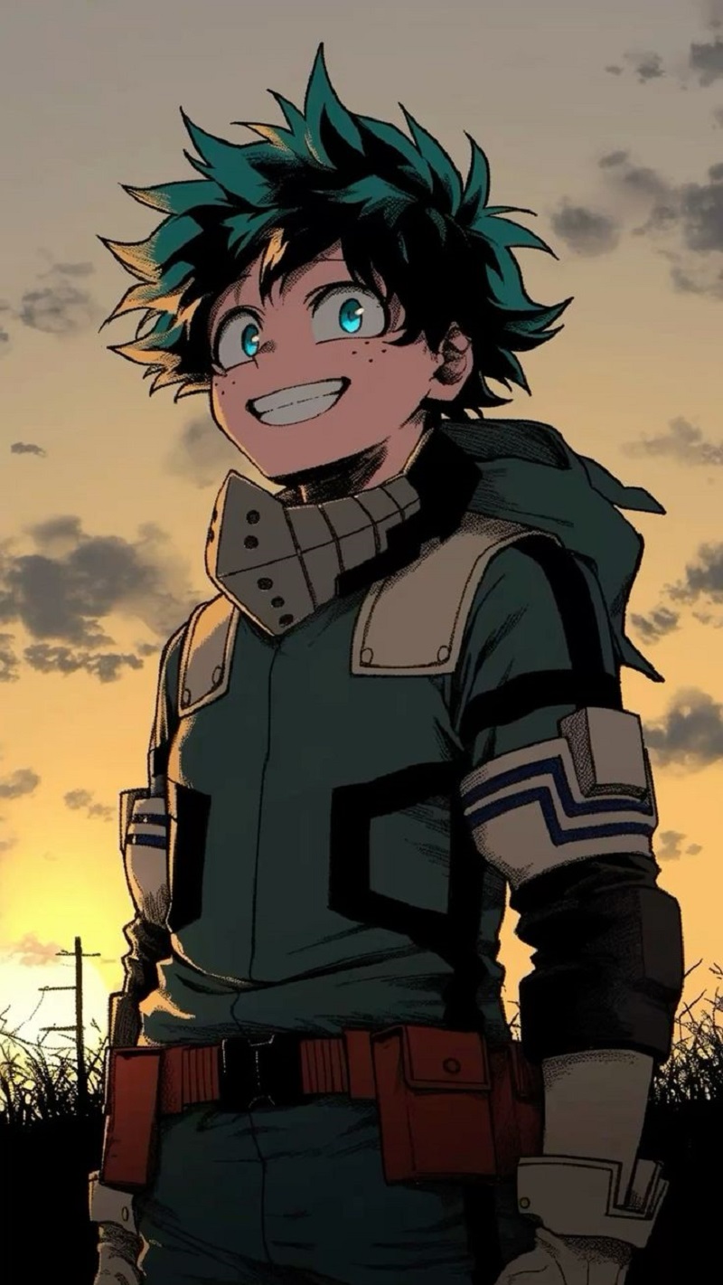 ảnh anime deku cười vui vẻ