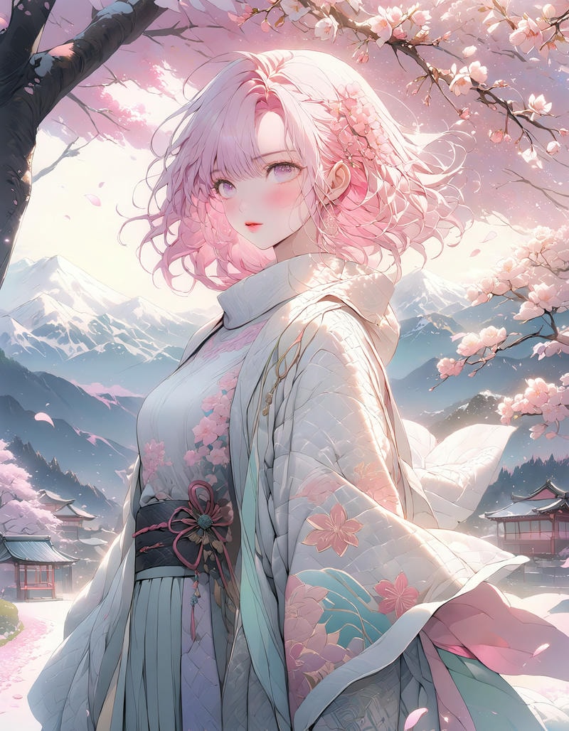 ảnh gái anime xinh mặc kimono