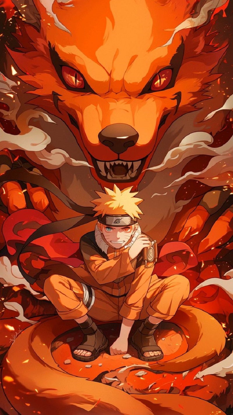 ảnh naruto và cửu vĩ đẹp