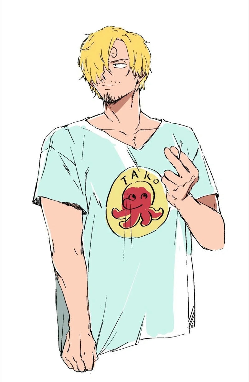 ảnh one piece sanji mặc áo cute