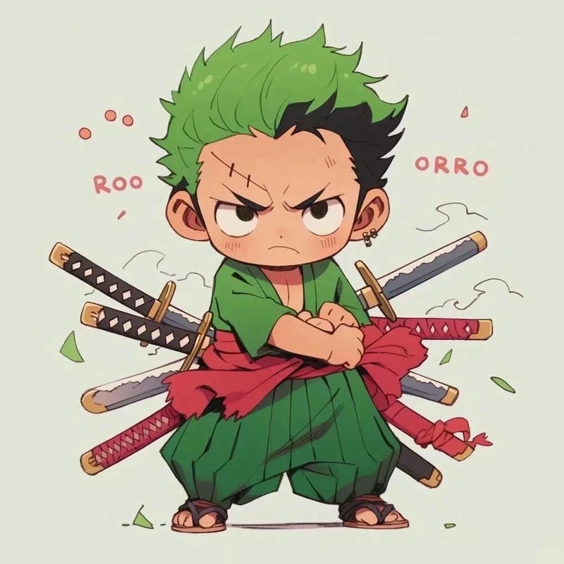 ảnh roronoa zoro chibi đầu tảo