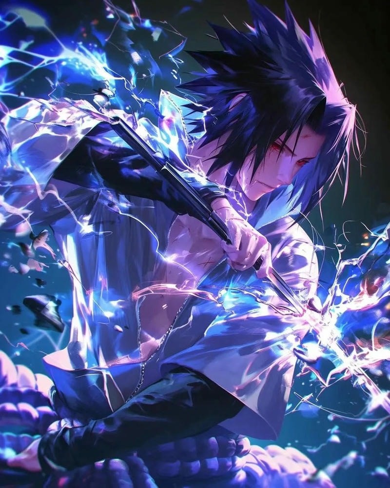 ảnh sasuke uchiha cầm kiếm cực đẹp