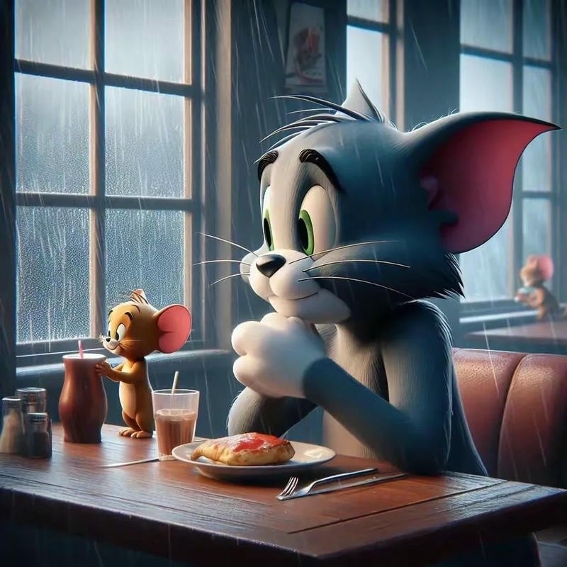 ảnh tom và jerry mưa