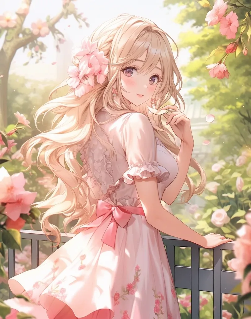 gái xinh anime mặc pinky