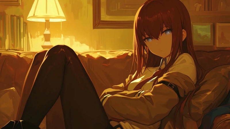 hình ảnh makise kurisu anime