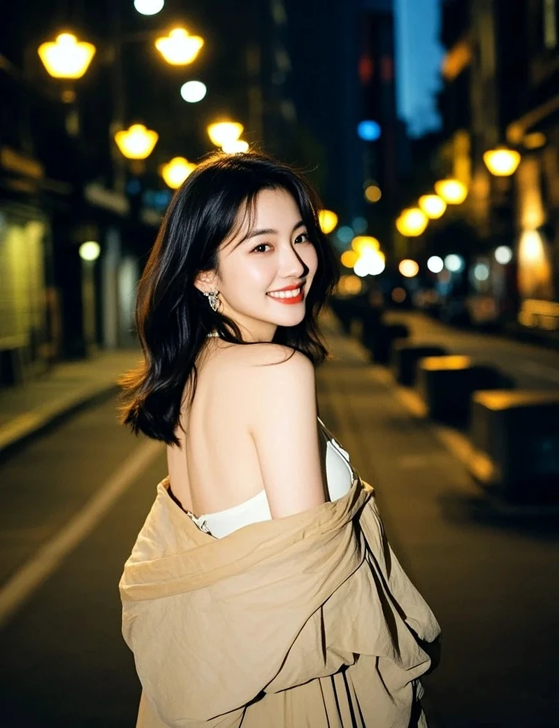 hình gái xinh nghiêng người