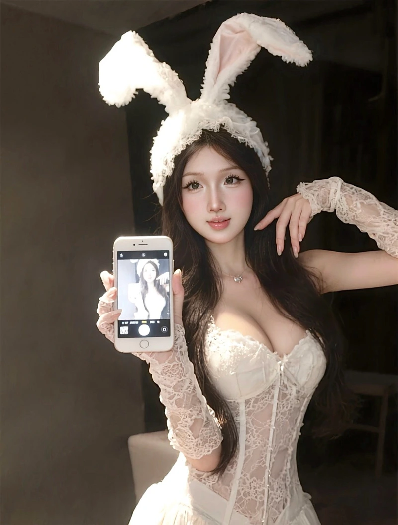 ảnh gái múp cosplay thỏ