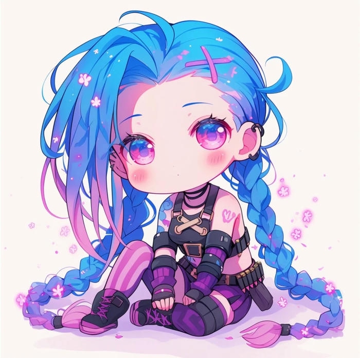 ảnh jinx chibi tóc xanh