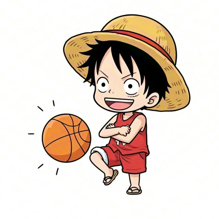 ảnh luffy chibi chơi bóng