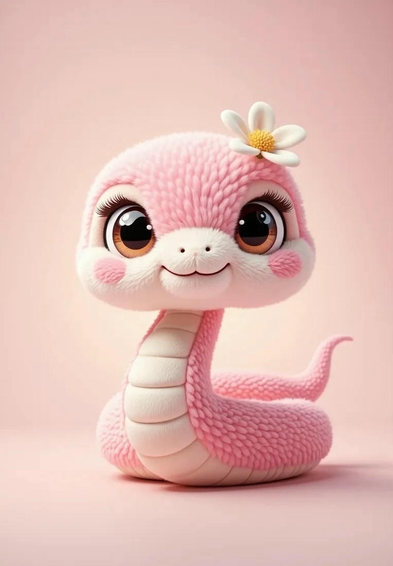 ảnh rắn chibi hồng cutr