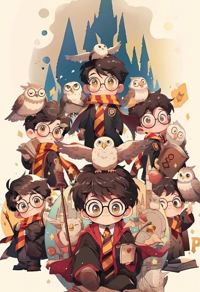 hình ảnh harry potter anime chibi harry