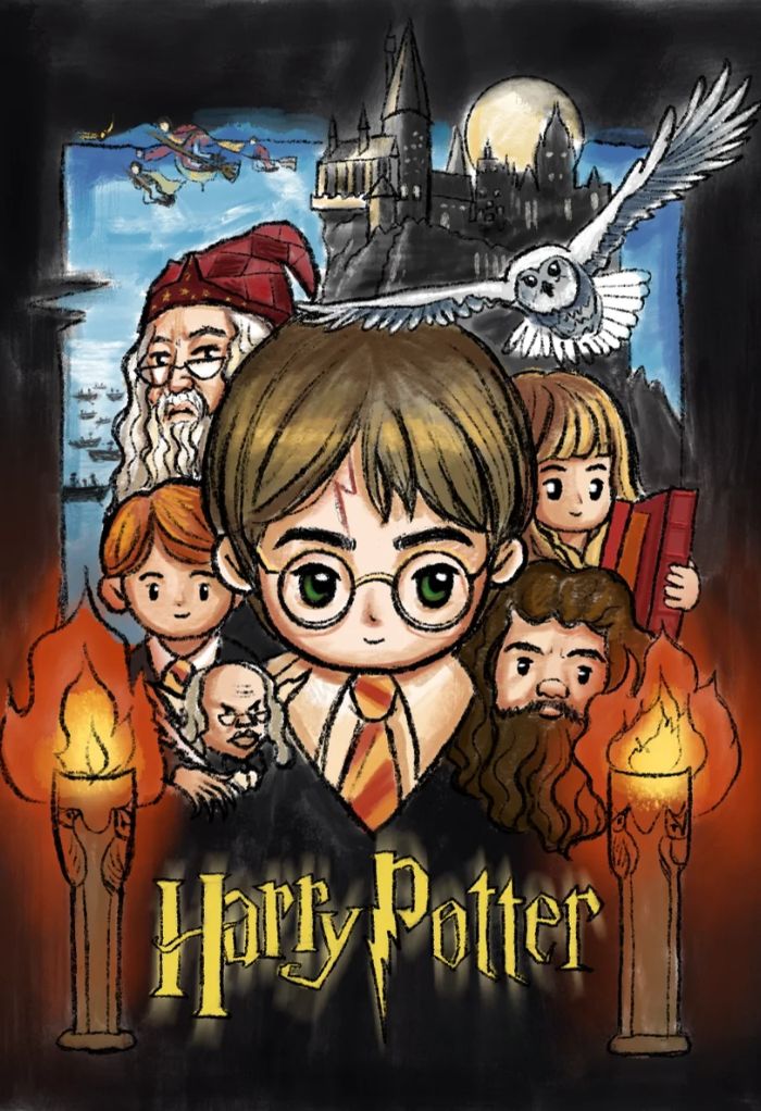 hình ảnh harry potter anime chibi