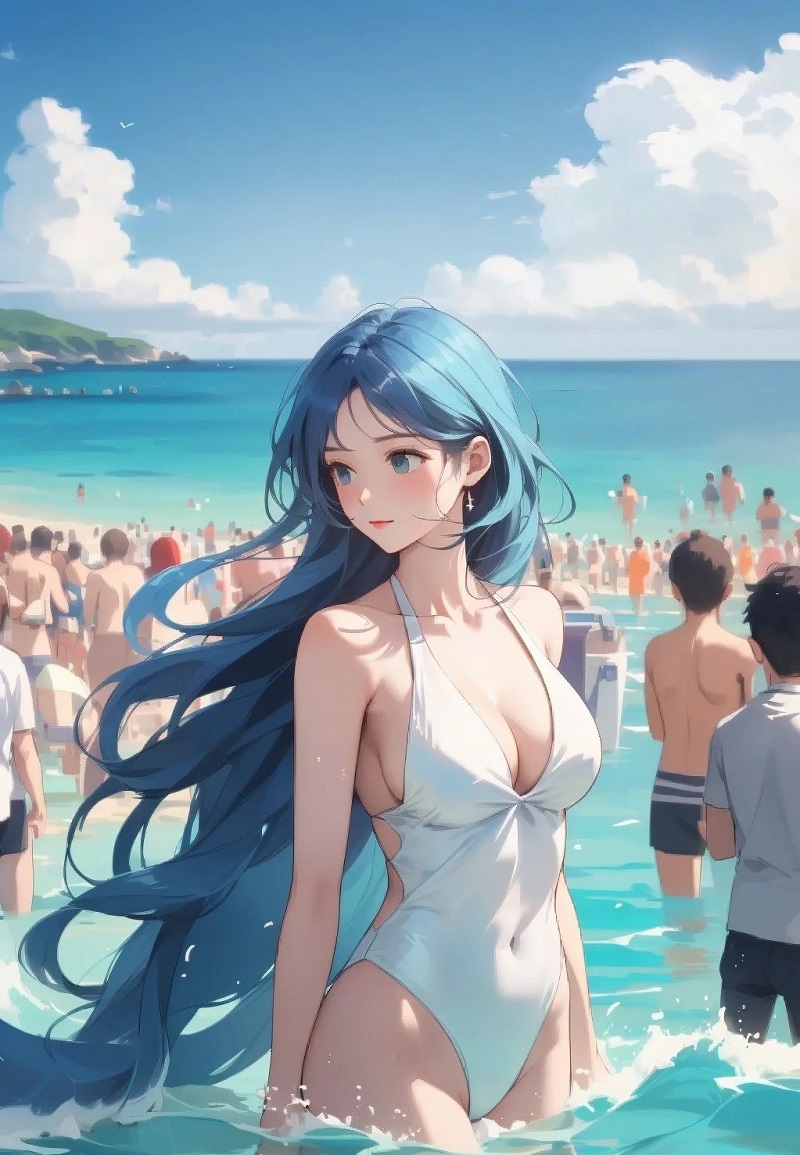 hình nền anime mặc bikini 4k