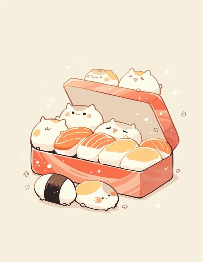 hình sushi chibi bento