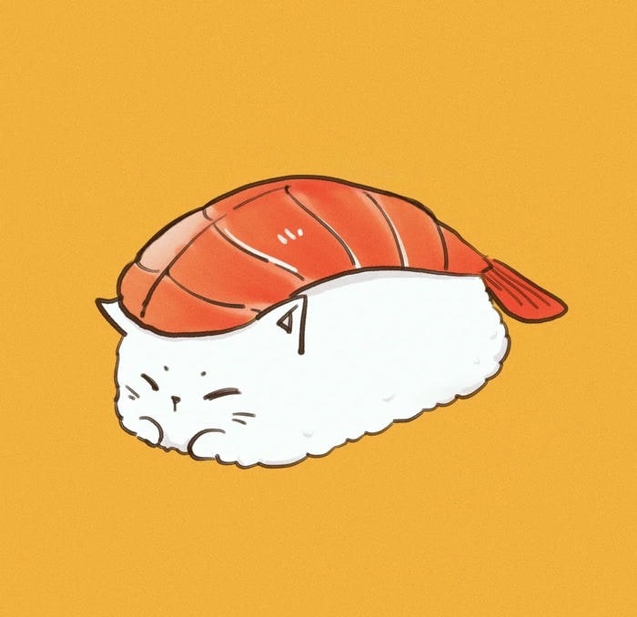 hình sushi chibi mèo