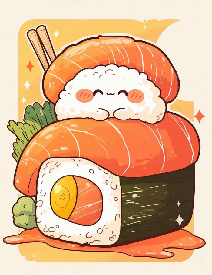 hình sushi chibi ngon