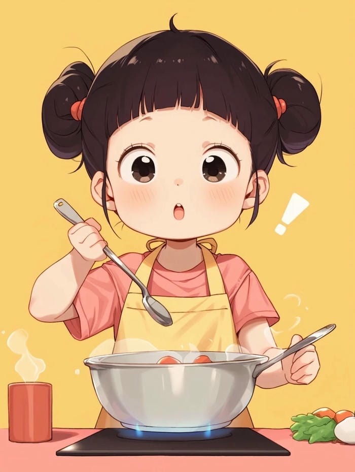 ảnh chibi đầu bếp cute