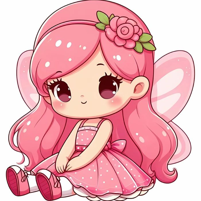 hình ảnh chibi công chúa tóc hồng