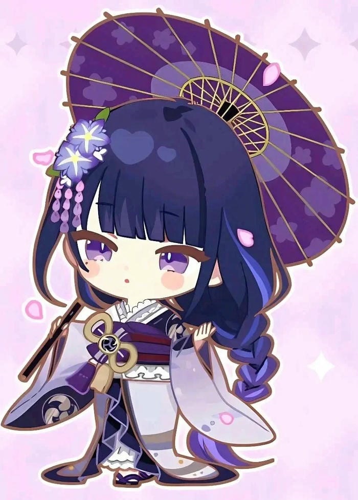 hình nền chibi raiden shogun cute