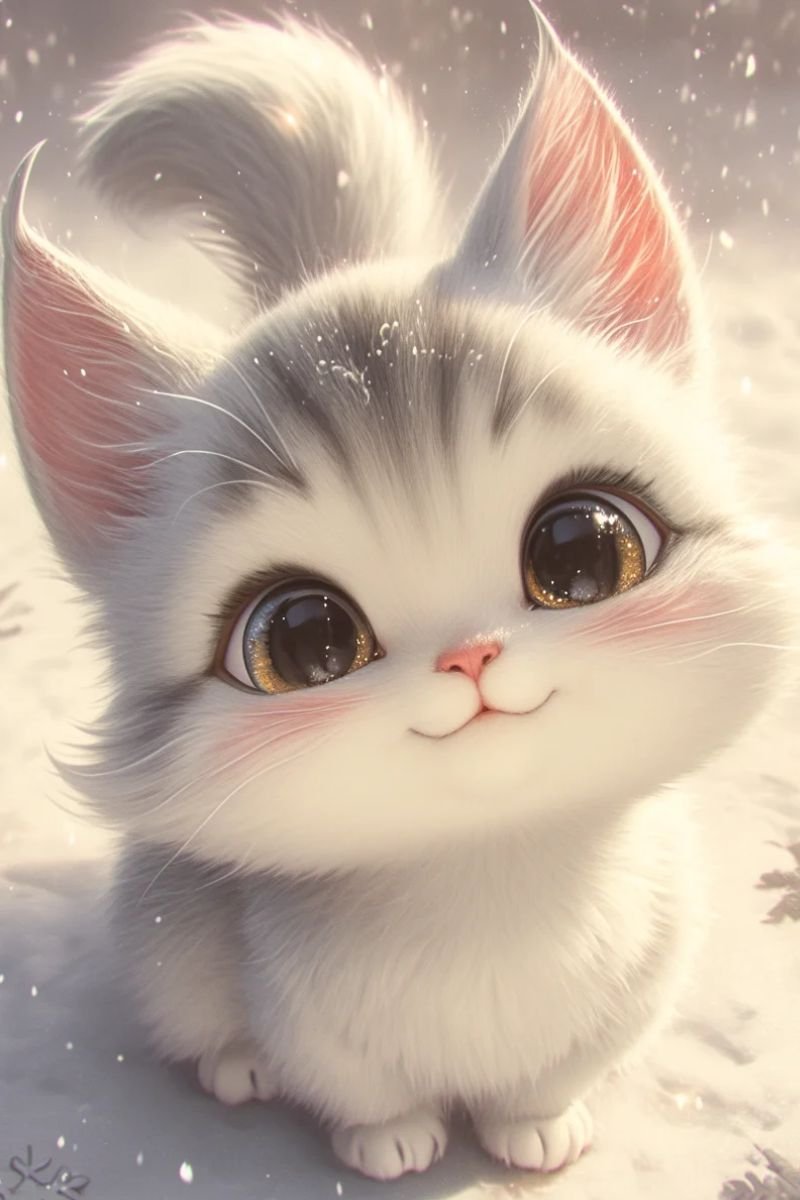 ảnh avata con mèo cute 3d