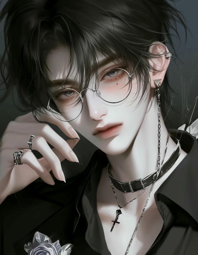 ảnh trai anime đeo kính