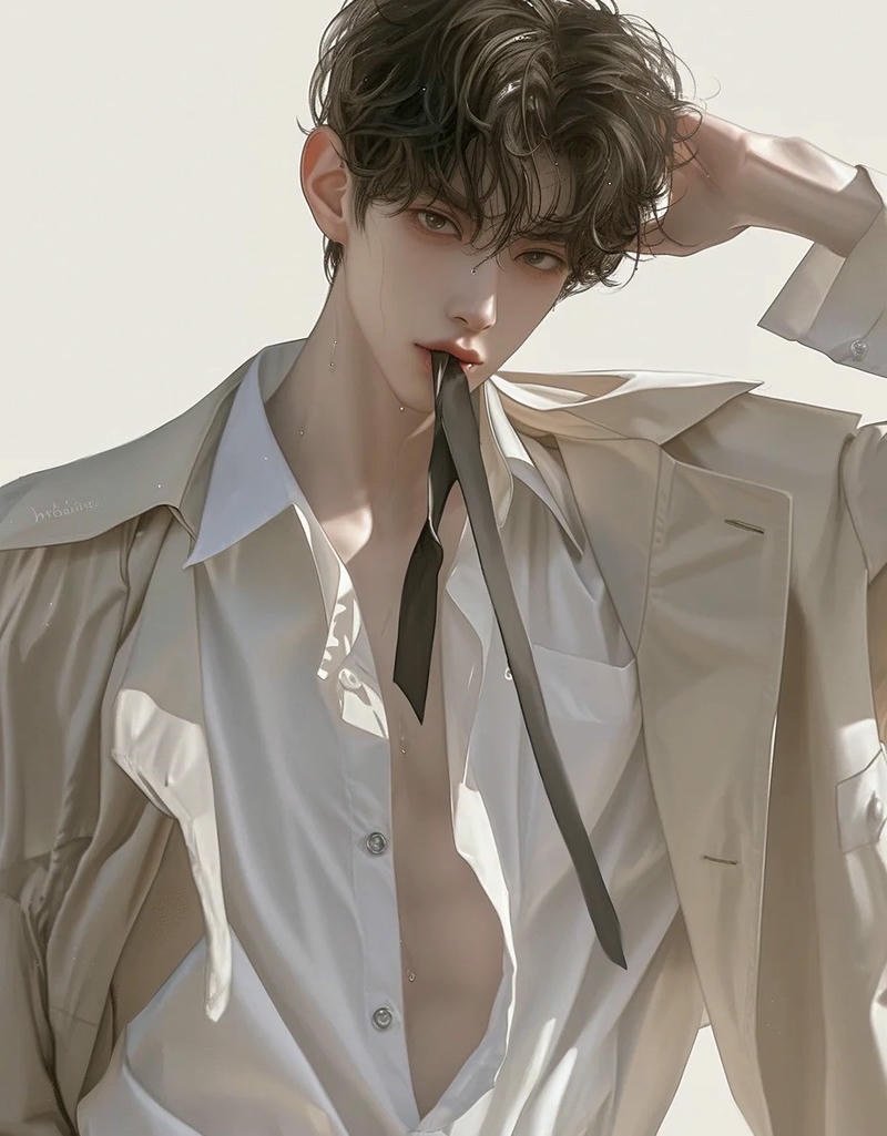 ảnh trai anime tóc 2 mái