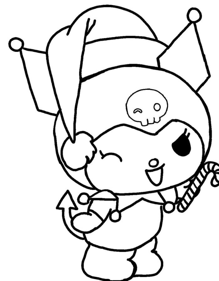 ảnh tranh tô màu kuromi cute