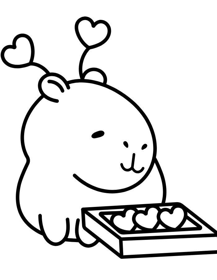 capybara tranh tô màu labubu