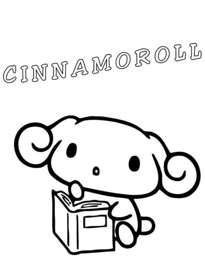 cinnamoroll tranh tô màu cute đọc sách