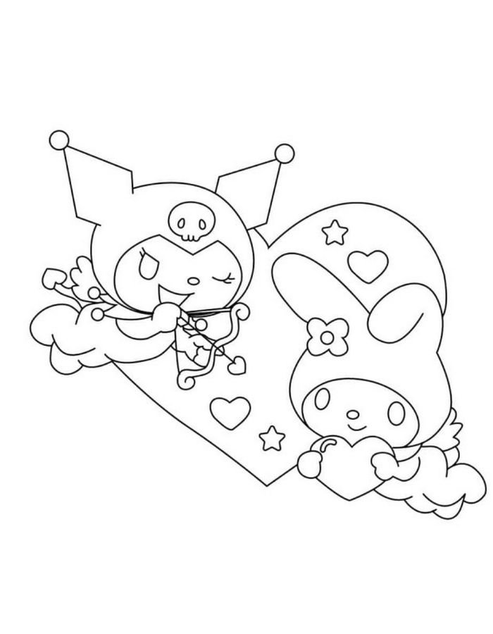 cinnamoroll tranh tô màu kuromi cute lô đùa