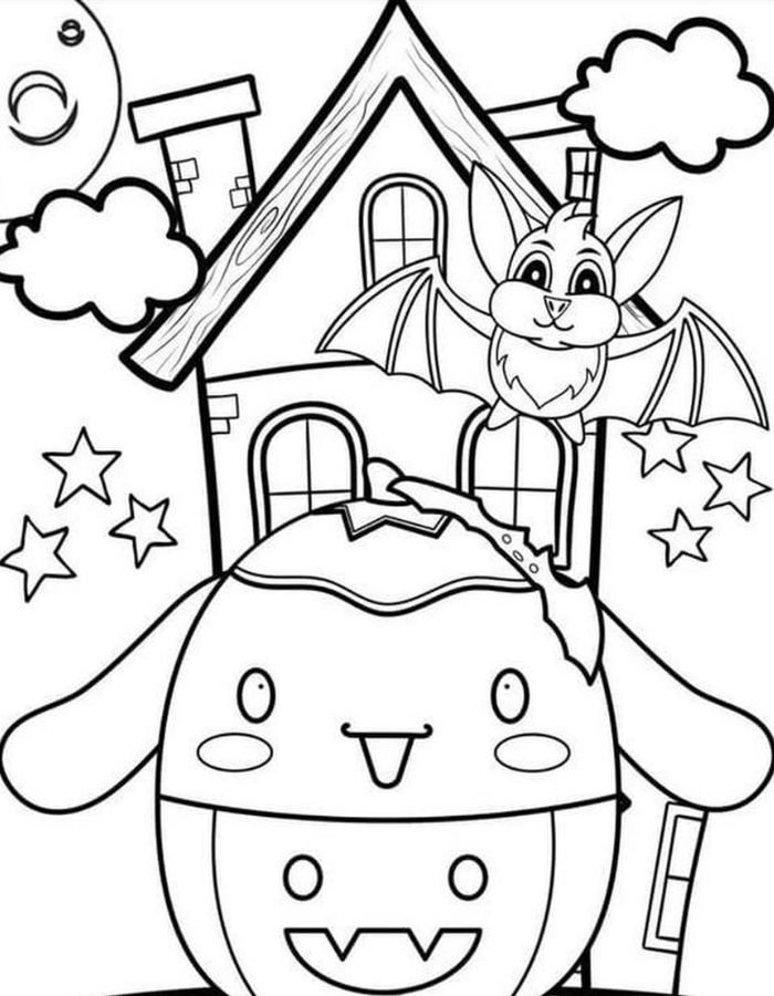 cinnamoroll tranh tô màu kuromi cute siêu đẹp