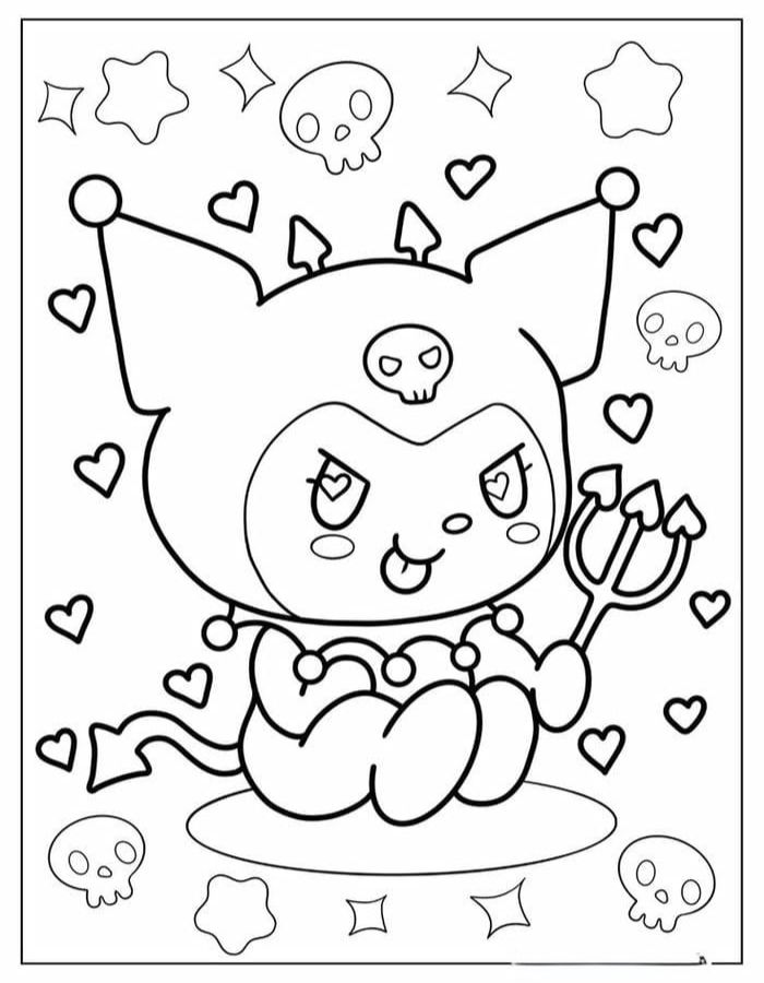 cinnamoroll tranh tô màu kuromi cute