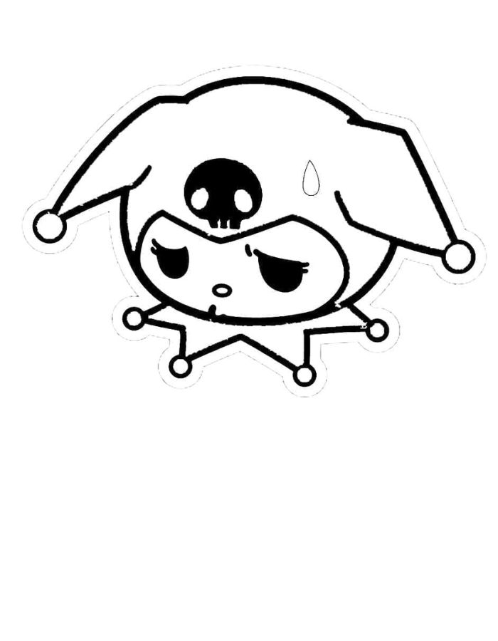coloring pages tranh tô màu kuromi cute