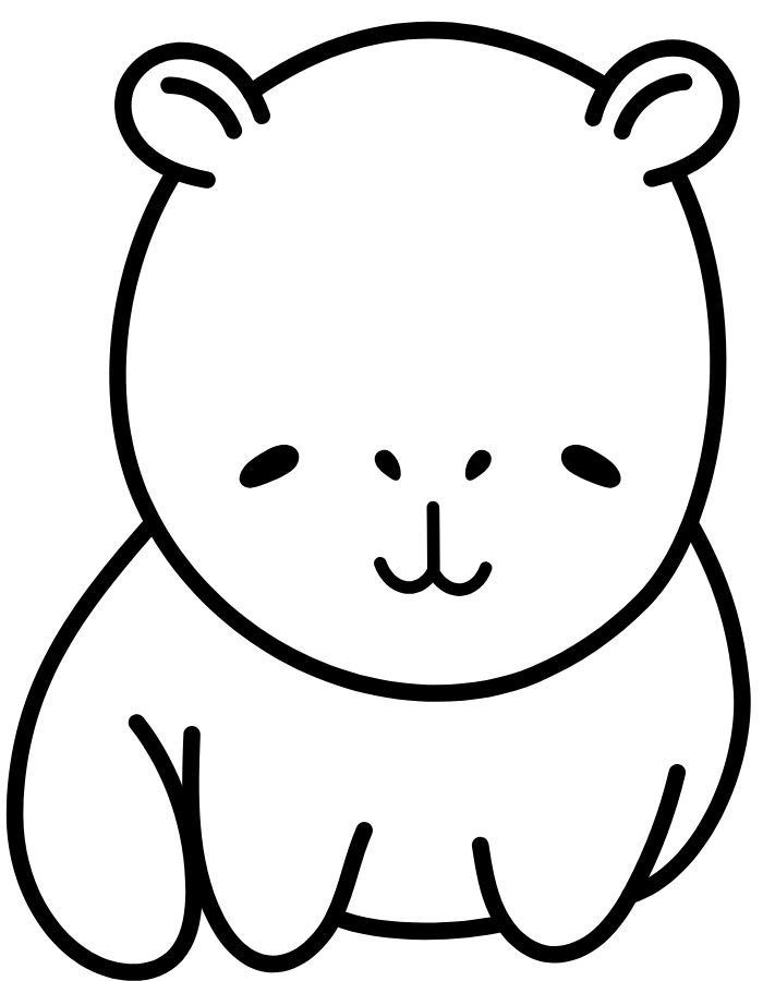 hình vẽ tranh tô màu capybara