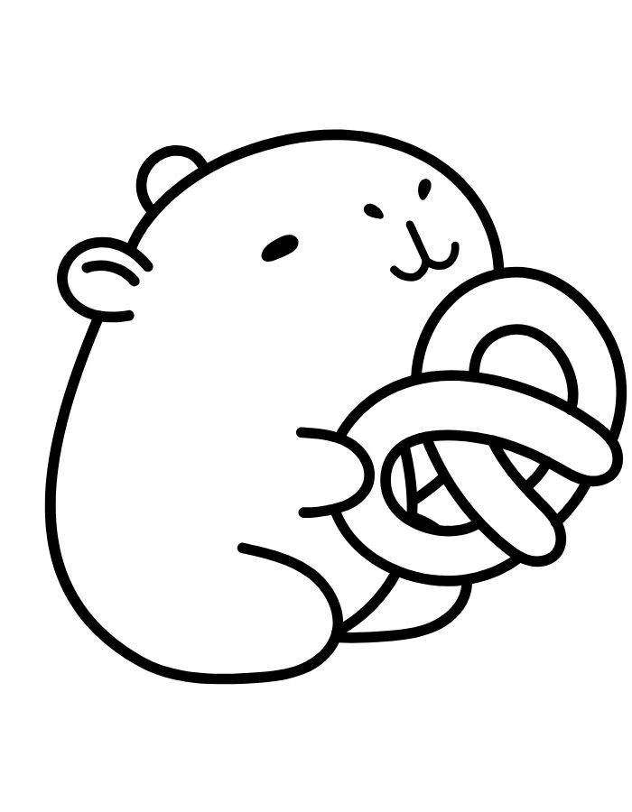 in tranh tô màu capybara